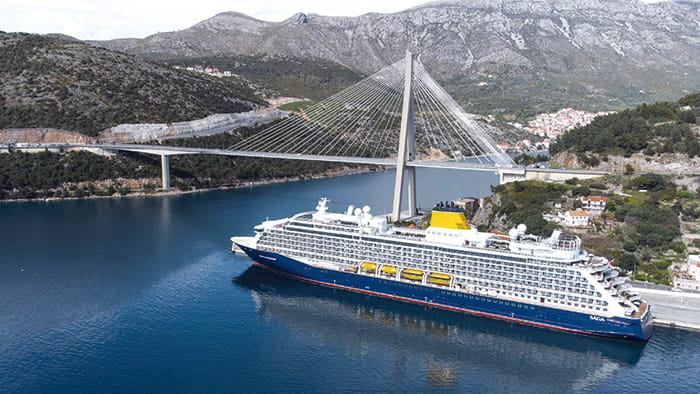 Spirit of Discovery docked in Dubrovnik
